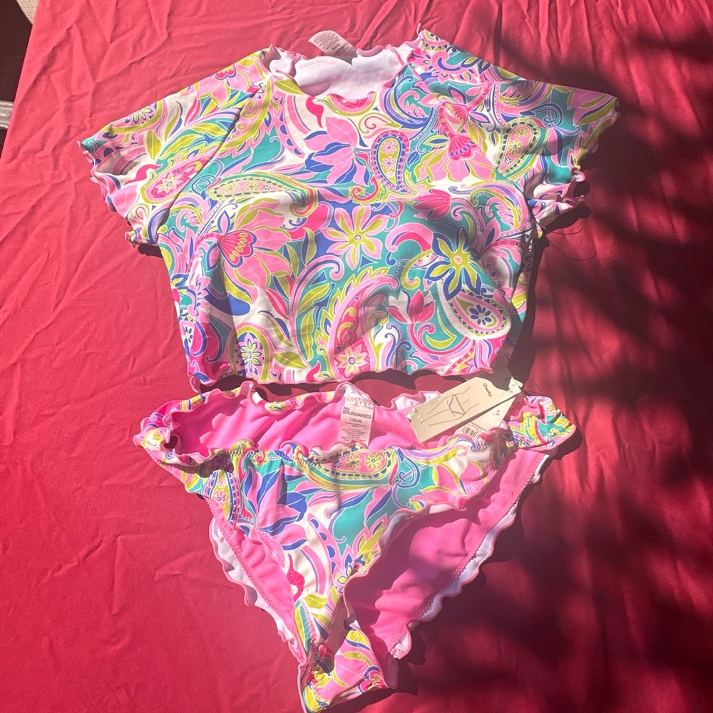 No Boundaries Colorful Paisley Bikini Set